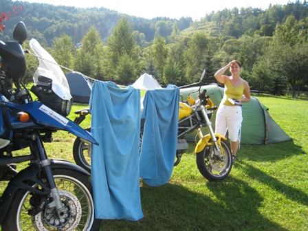 In the sunshine at the Na Spici campsite, Czech Republic