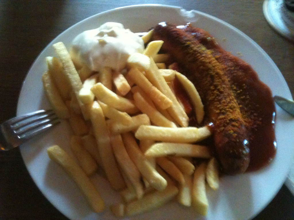 Currywurst, a local delicacy and most definitely an acquired taste!