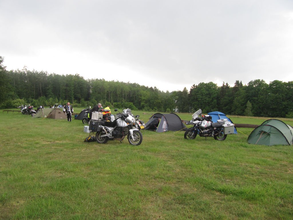 Camping with my fellow adventure bike riders