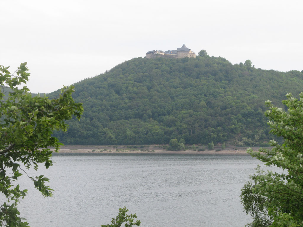 The monastery on top of the hill over which the Lancasters flew before dropping to the lake