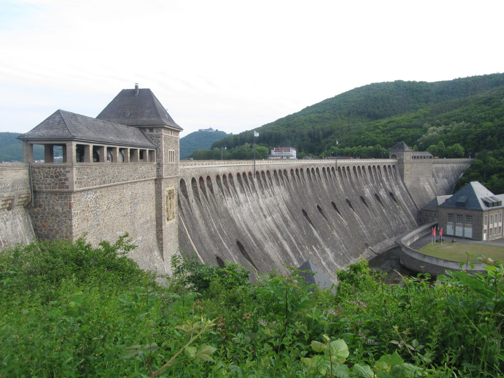 The Eder Dam, with monastery in the distance