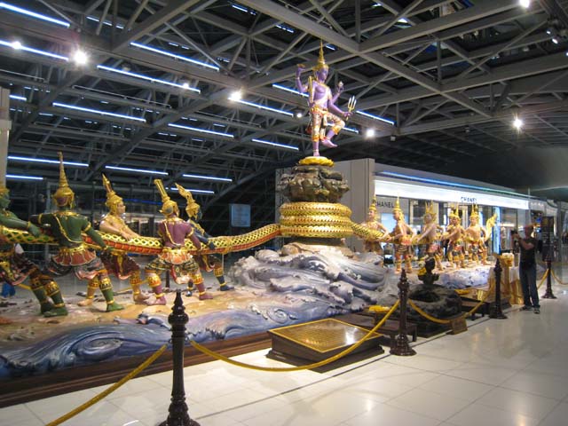 The statue of the Churning of the Ocean of Milk, Bangkok airport