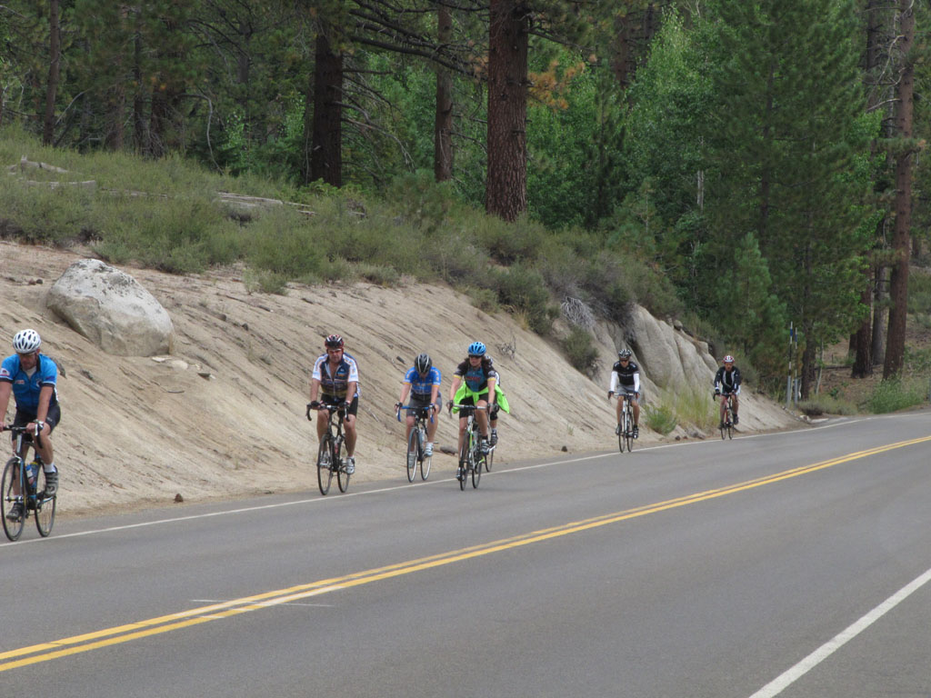 A small group of the Tour de Tahoe cyclists