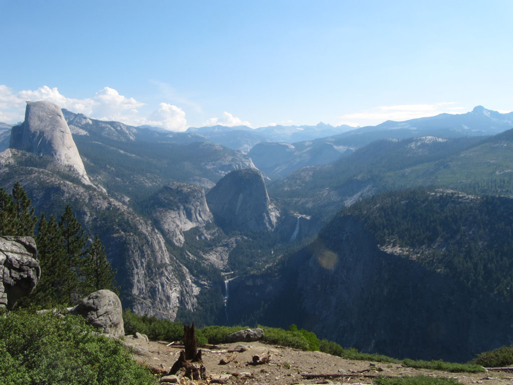 Half Dome with Nevada and Vernal falls
