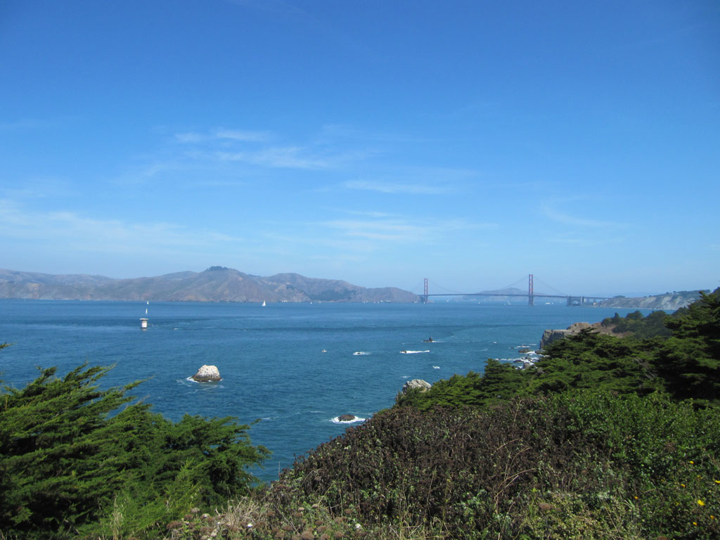 The Golden Gate Bridge viewed from Lands End