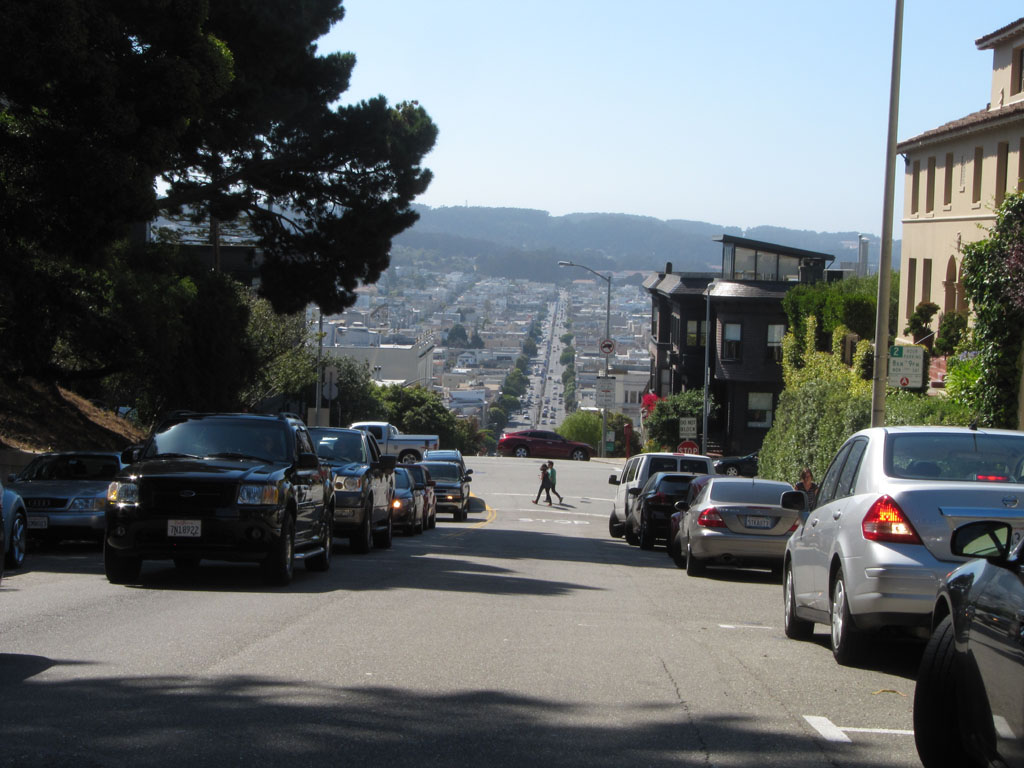 Looking back down Lombard Steet - steep or what!