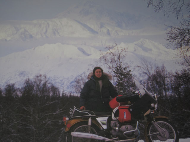 John Binkley, the first person to ride a motorcycle from Prudhoe Bay to Ushuaia, December 1975  April 1976