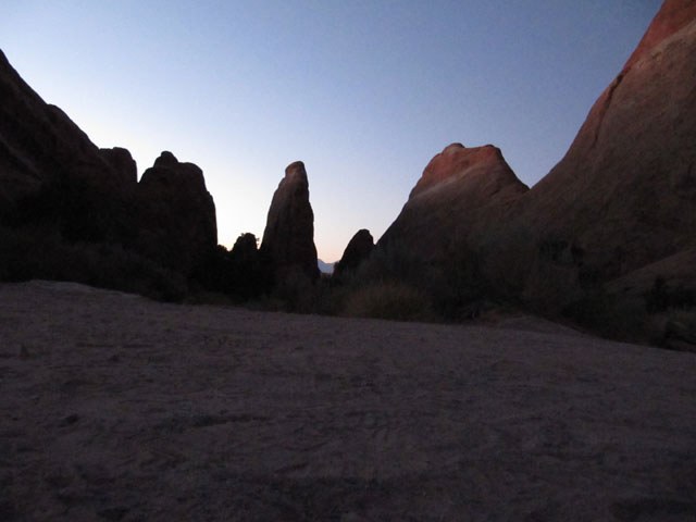 The eerie sight of the rock formations before dawn...