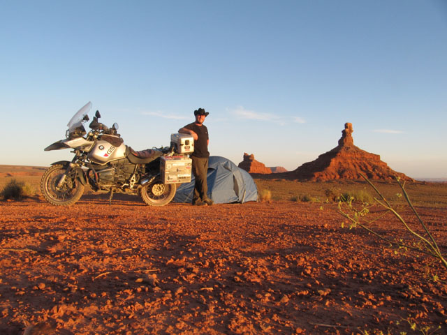 A very happy man, camping in Valley of the Gods, Utah