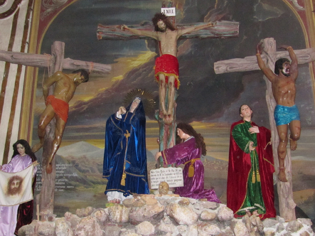 The crucifixion scene in the church in San Miguel de Allende