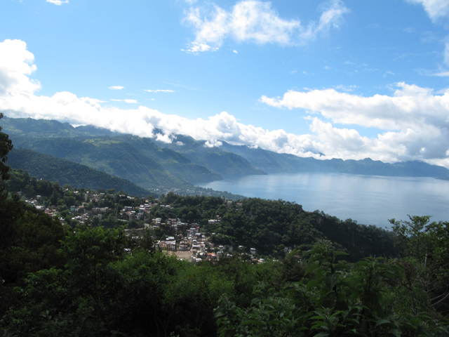 The view over Panajachel and the lake...