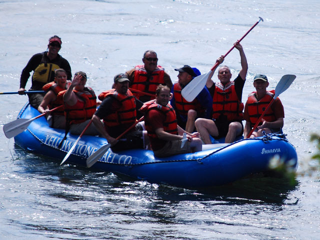 Rafting down the Yellowstone River...
