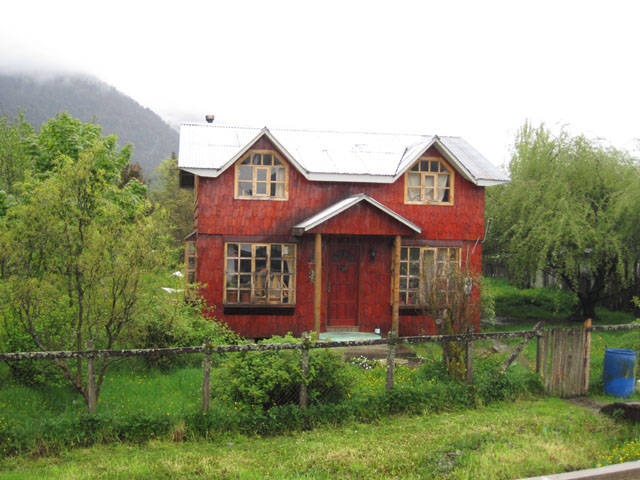 One of the wooden houses, Puyuhuapi, Chile...