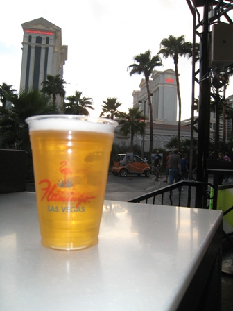 First beer outside Flamingo...